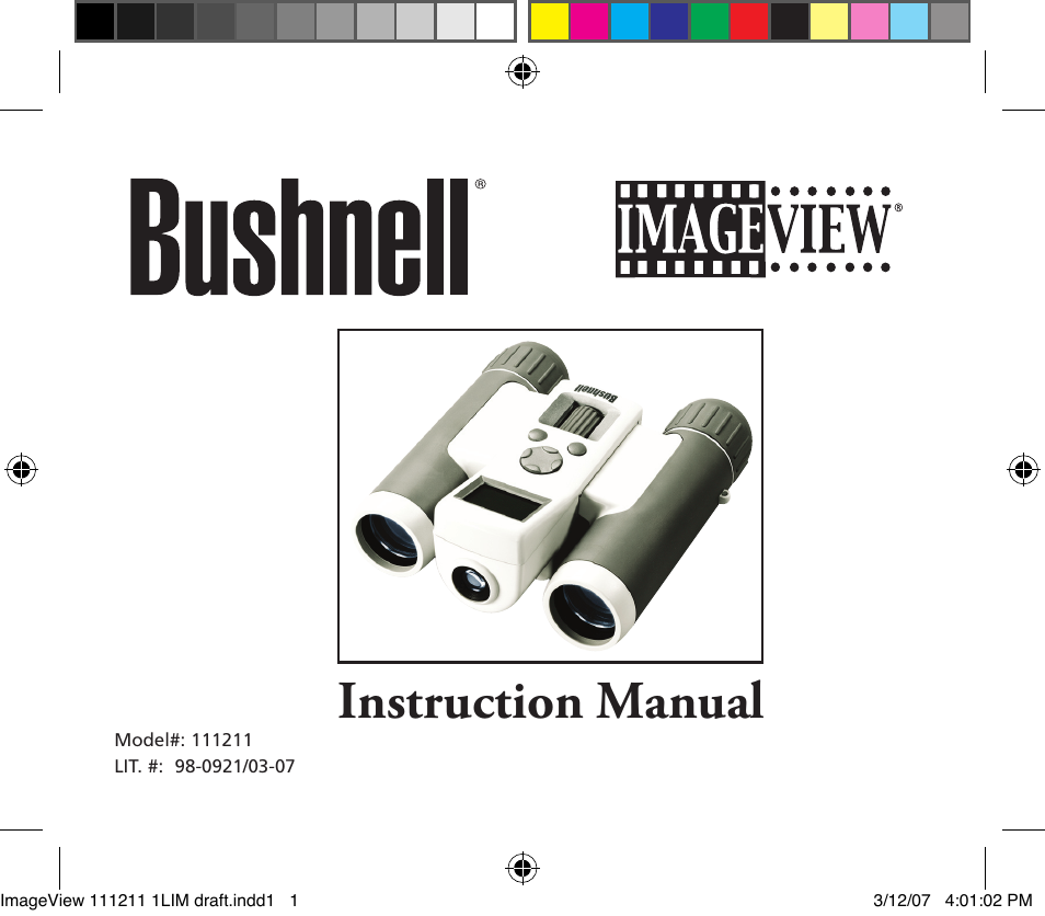 Bushnell ImageView 11-1211 User Manual | 20 pages