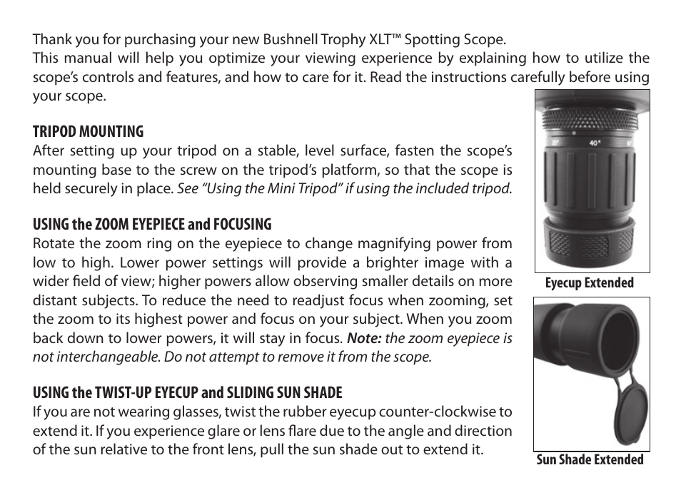 Bushnell SPOTTING SCOPES 98-2307/10-10 User Manual | Page 3 / 8