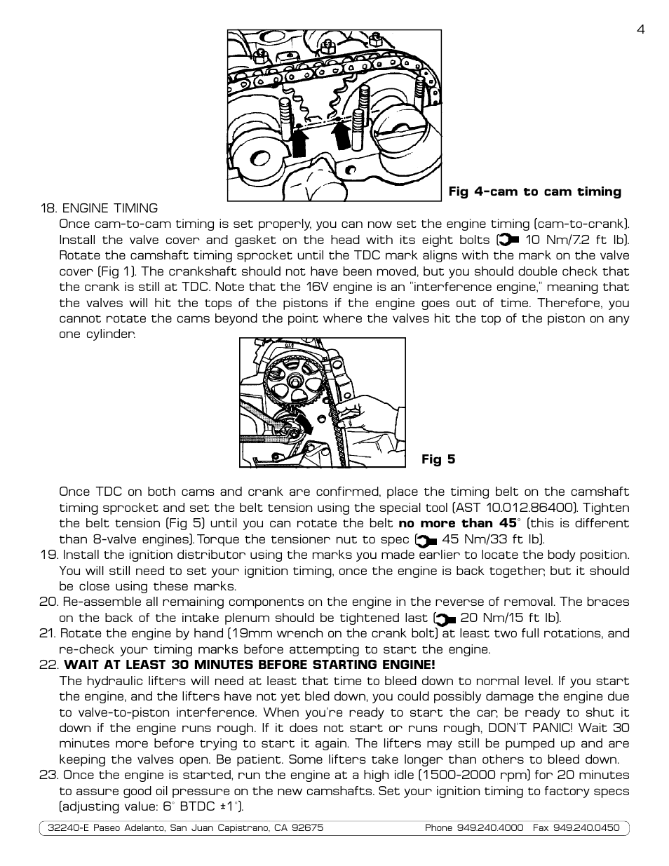 Autotech 10.109.418K Sport 16V Camshaft Set, Mk1, Mk2, Mk3 16V User Manual | Page 4 / 4