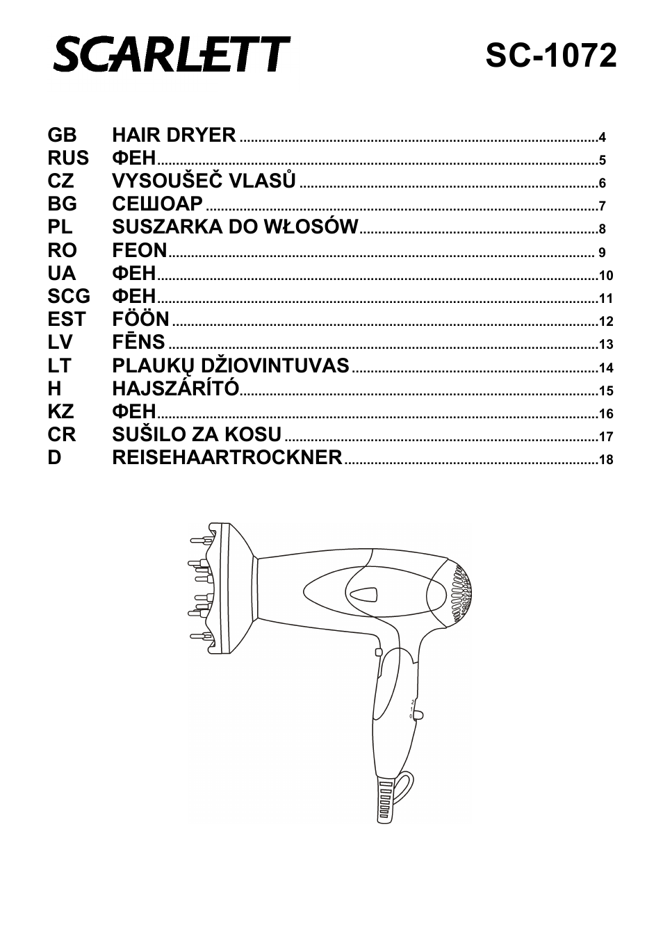 Scarlett SC-1072 User Manual | 20 pages