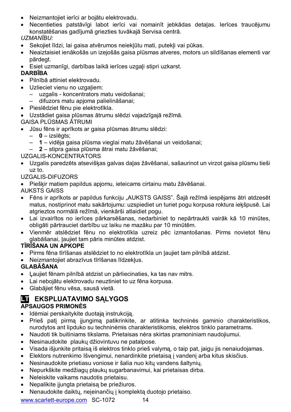 Scarlett SC-1072 User Manual | Page 14 / 20