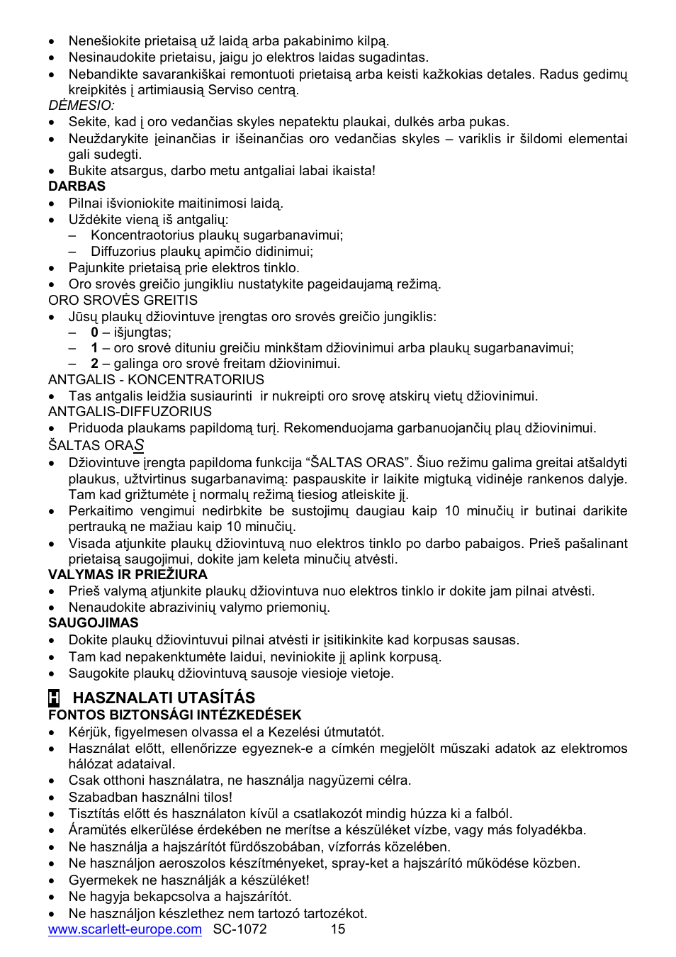 Scarlett SC-1072 User Manual | Page 15 / 20