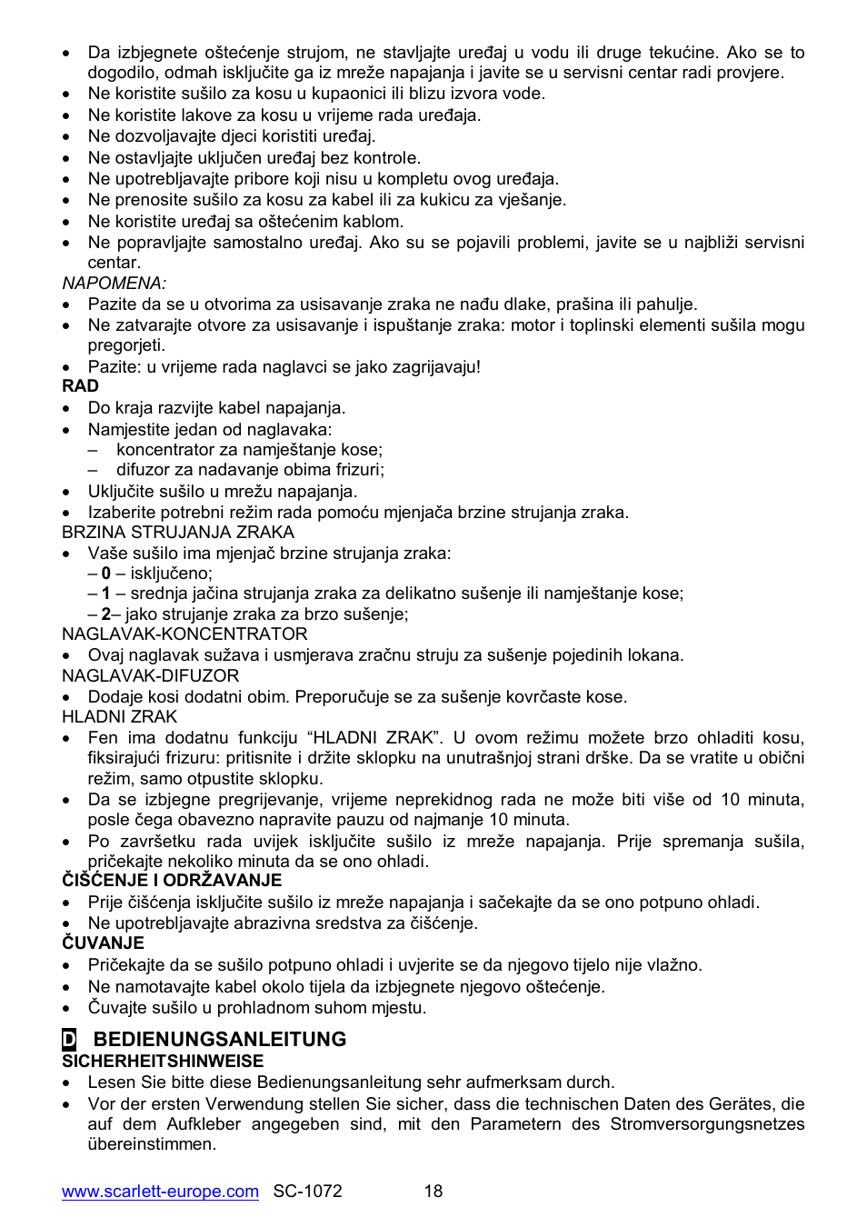 Scarlett SC-1072 User Manual | Page 18 / 20