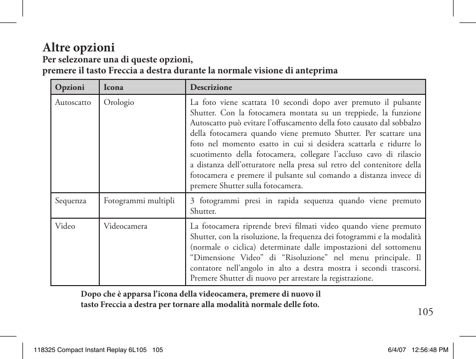 Altre opzioni | Bushnell 118325 User Manual | Page 105 / 138