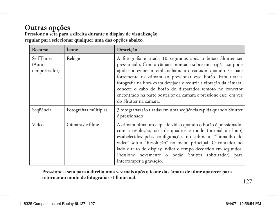 Outras opções | Bushnell 118325 User Manual | Page 127 / 138