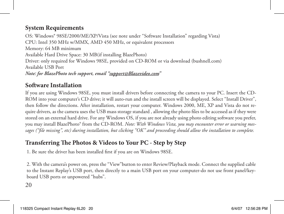 Bushnell 118325 User Manual | Page 20 / 138