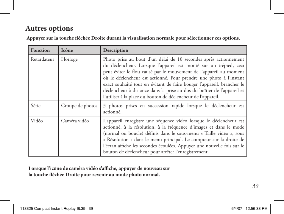 Autres options | Bushnell 118325 User Manual | Page 39 / 138