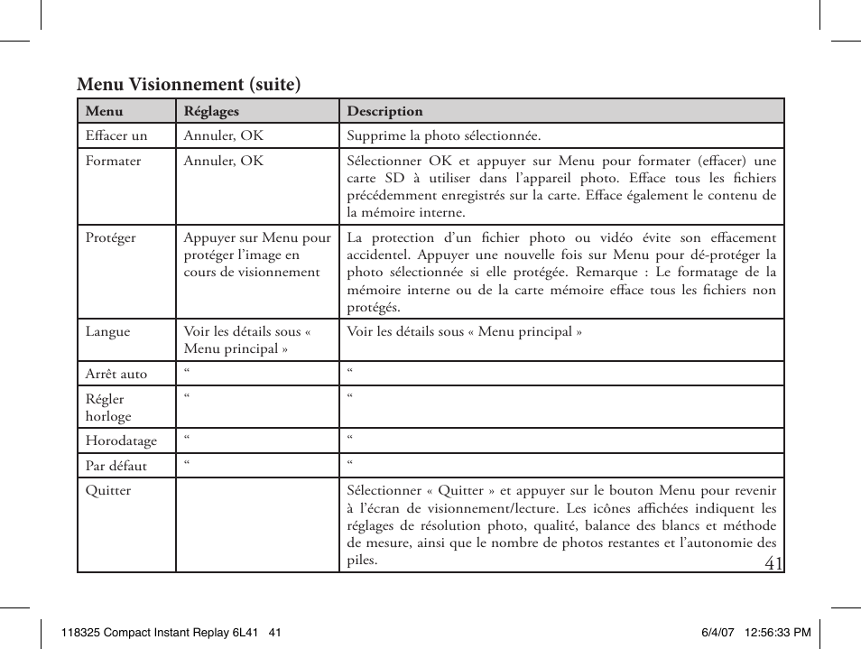 1 menu visionnement (suite) | Bushnell 118325 User Manual | Page 41 / 138