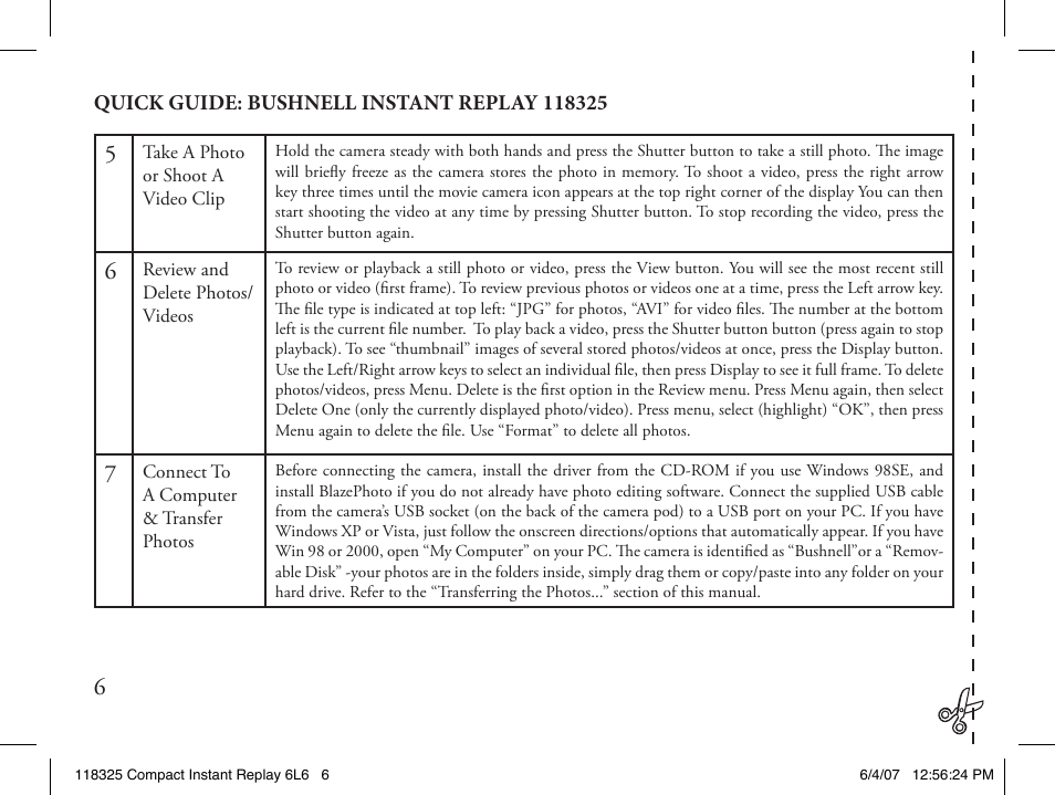 Bushnell 118325 User Manual | Page 6 / 138