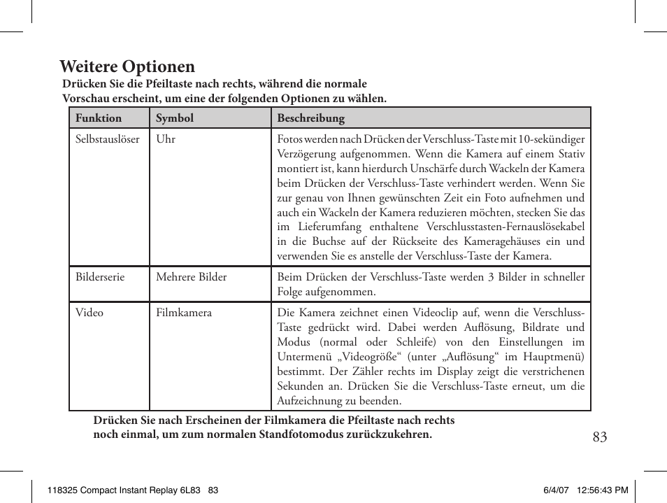 Weitere optionen | Bushnell 118325 User Manual | Page 83 / 138