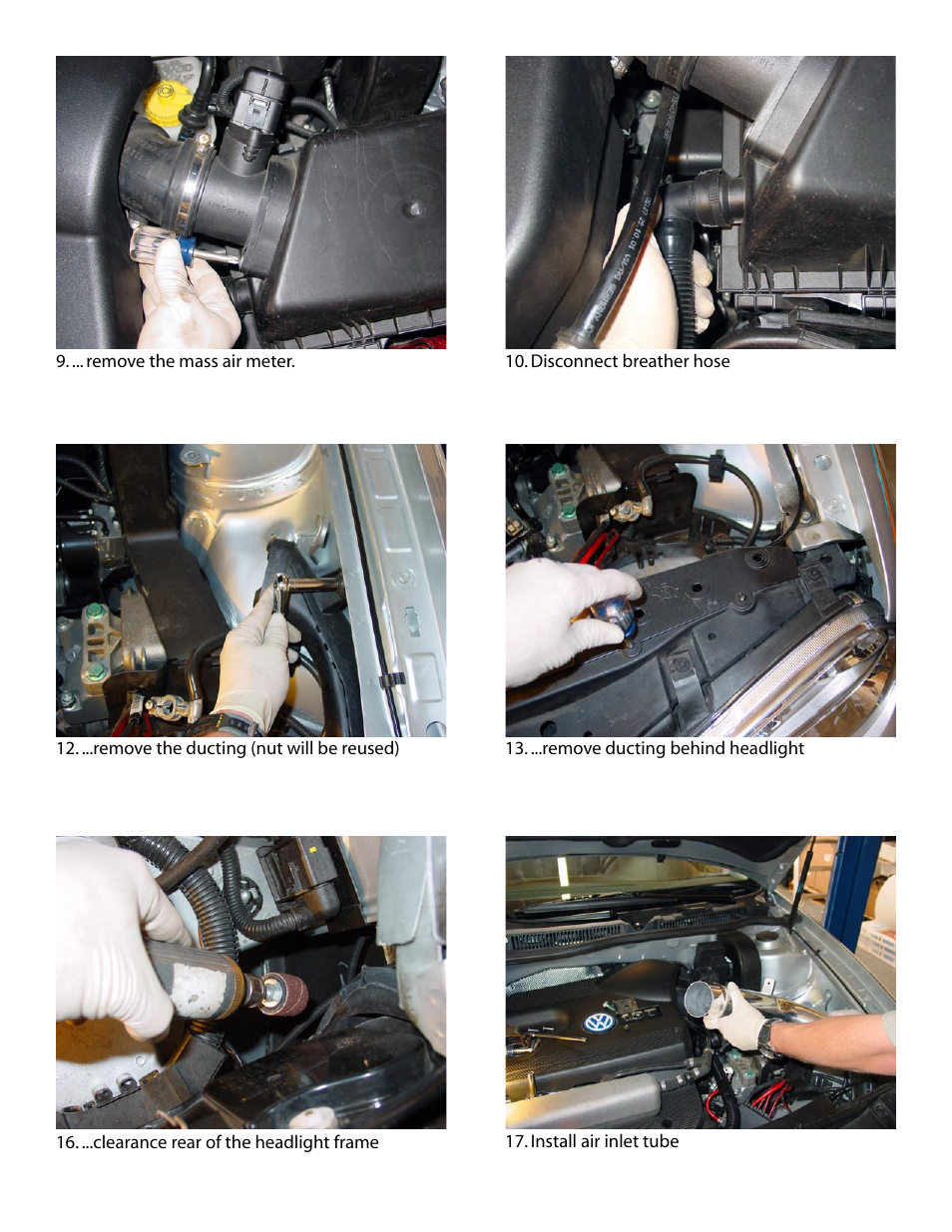 Autotech 10.202.411K-414K Cold Air Intake Kit, Mk4 2.0L, 1.8T, 12V VR6, 24V VR6 [Composite] User Manual | Page 3 / 5