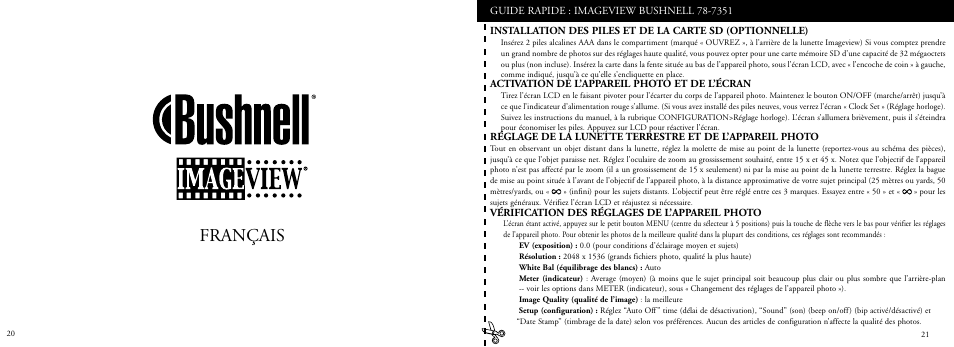 Français | Bushnell 78-7351 User Manual | Page 11 / 57