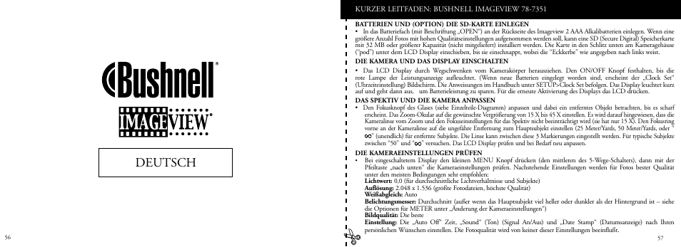 Deutsch | Bushnell 78-7351 User Manual | Page 29 / 57