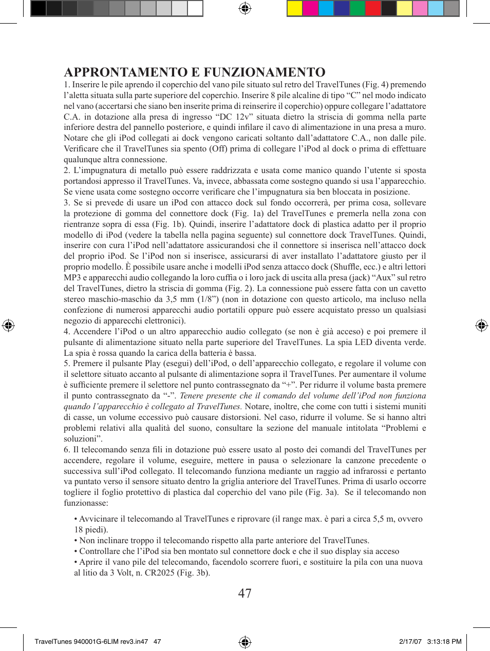 6 7 approntamento e funzionamento | Bushnell 940001AP User Manual | Page 47 / 64