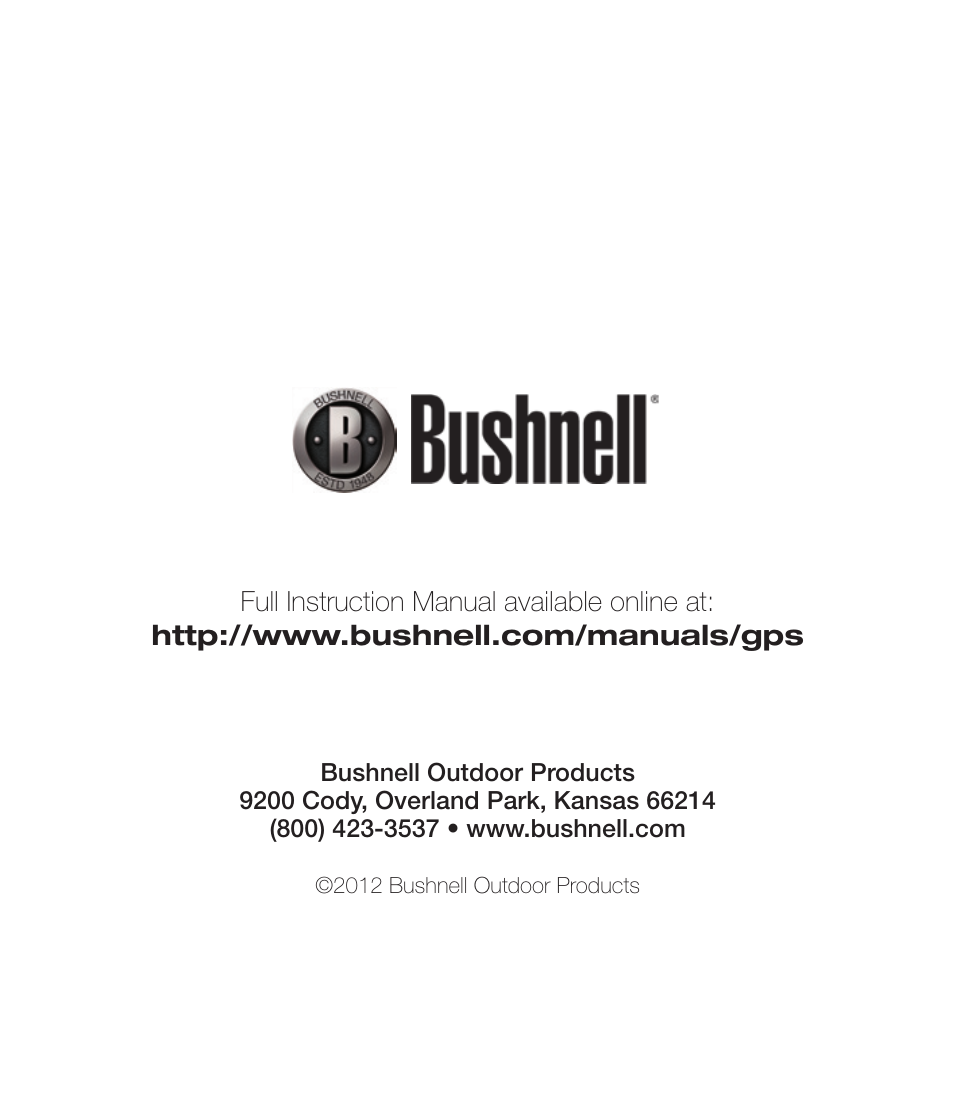 Bushnell 360500 User Manual | Page 8 / 8