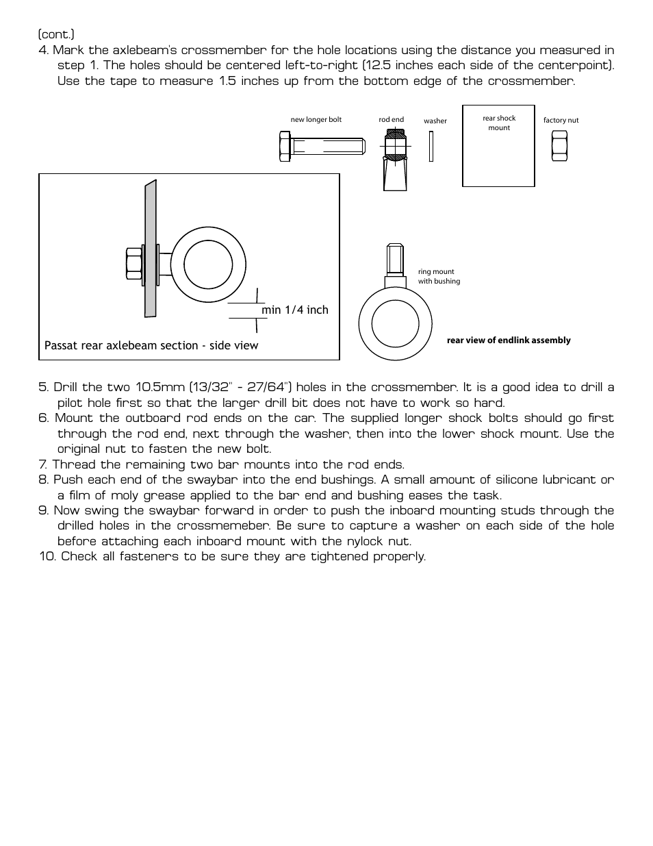 Autotech 10.525.1628K Rear 28mm Lightweight Swaybar, B5/B5G Passat 2WD User Manual | Page 2 / 2