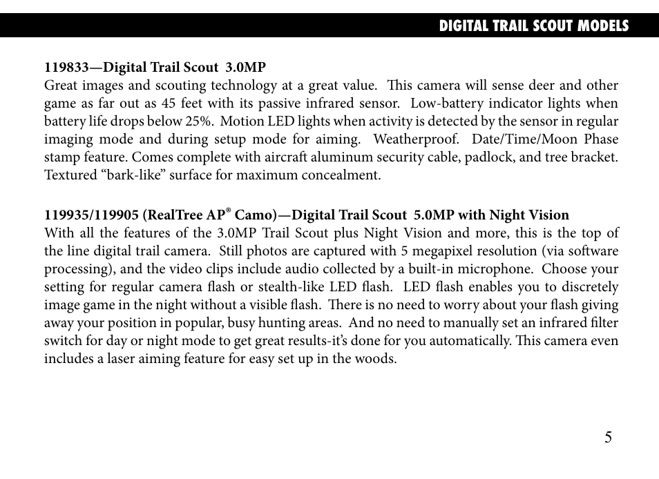 Bushnell TRAILSCOUT 119935 User Manual | Page 5 / 124