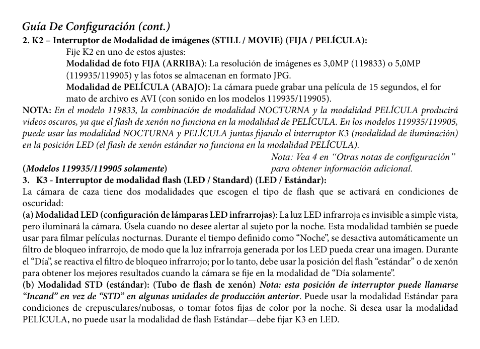 Guía de configuración (cont.) | Bushnell TRAILSCOUT 119935 User Manual | Page 52 / 124