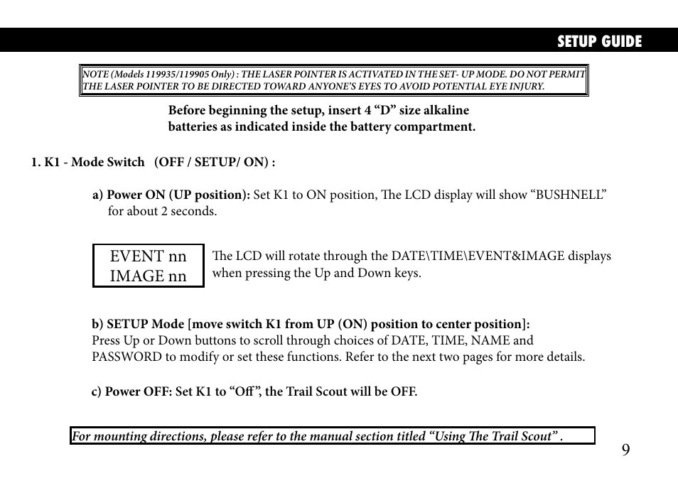Event nn image nn | Bushnell TRAILSCOUT 119935 User Manual | Page 9 / 124