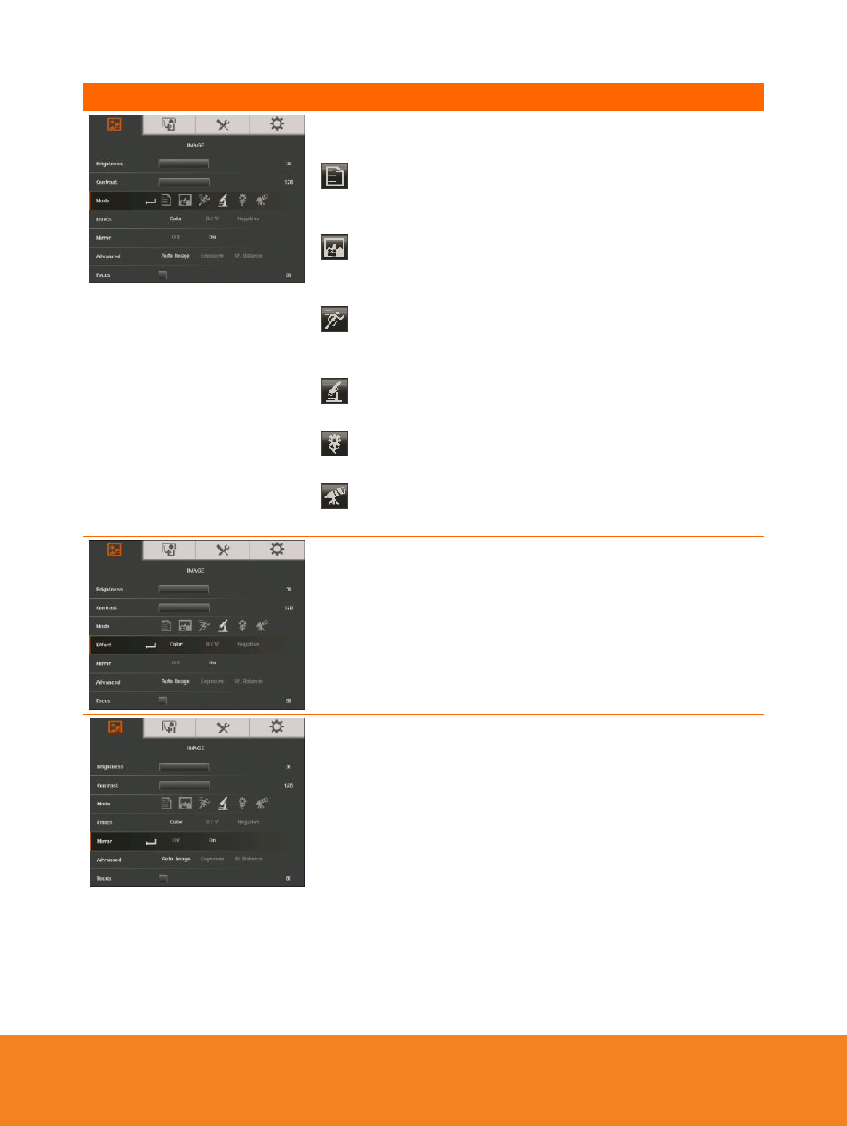 Mode, Effect, Mirror | AVer PL50 user manual User Manual | Page 25 / 46