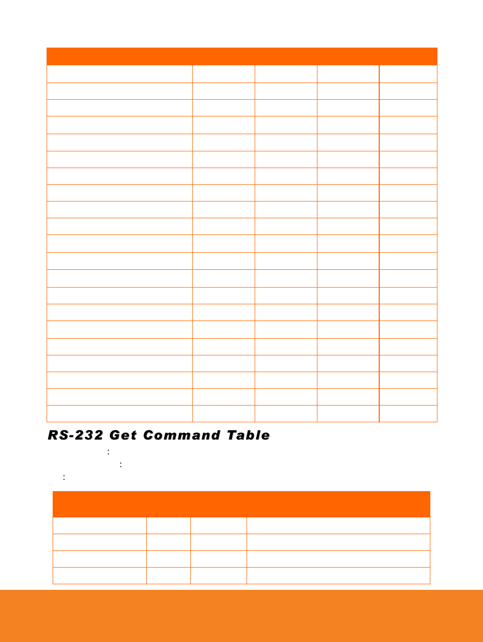 Rs-232 get command table | AVer PL50 user manual User Manual | Page 43 / 46