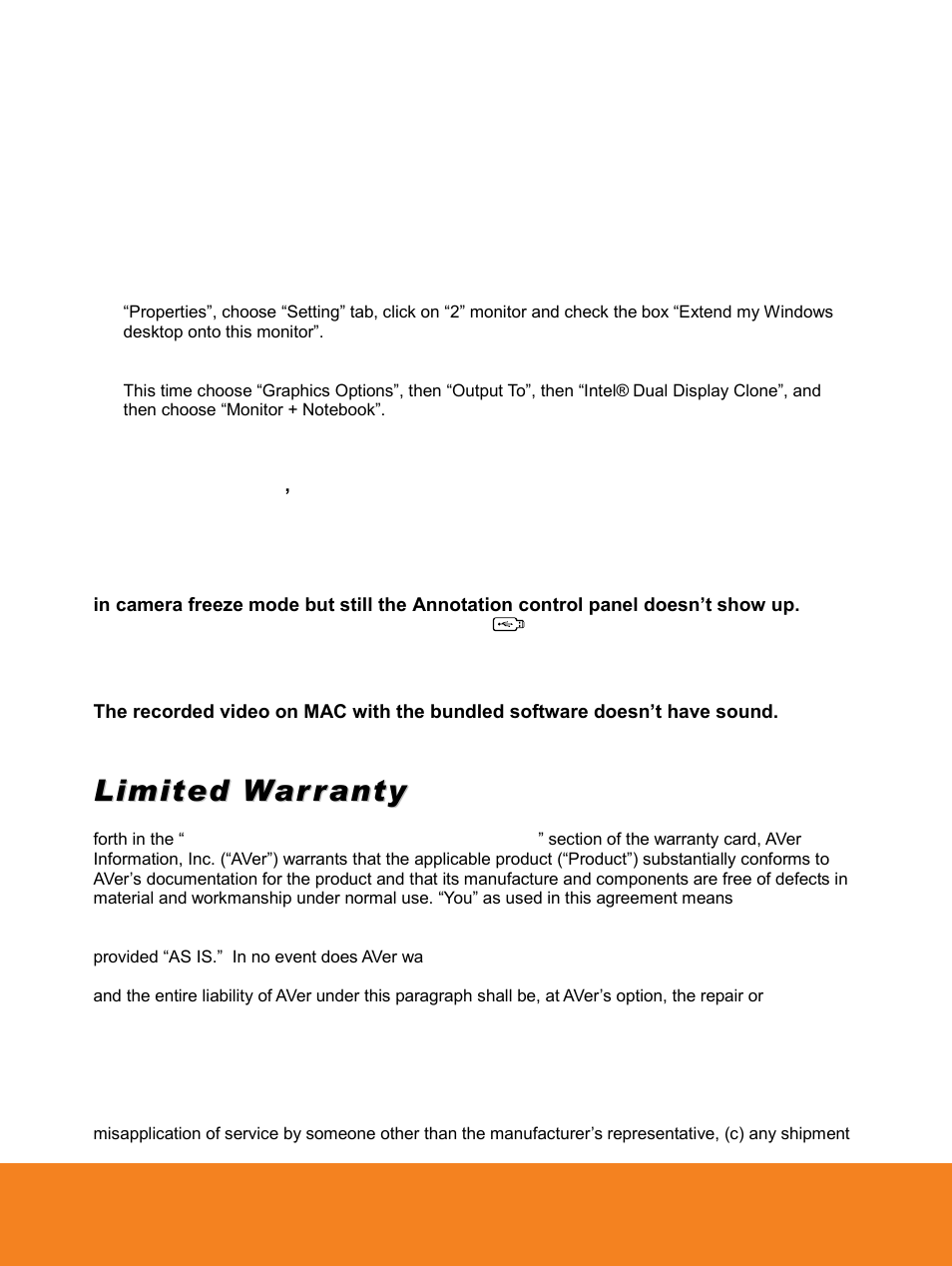 Limited warranty | AVer PL50 user manual User Manual | Page 45 / 46