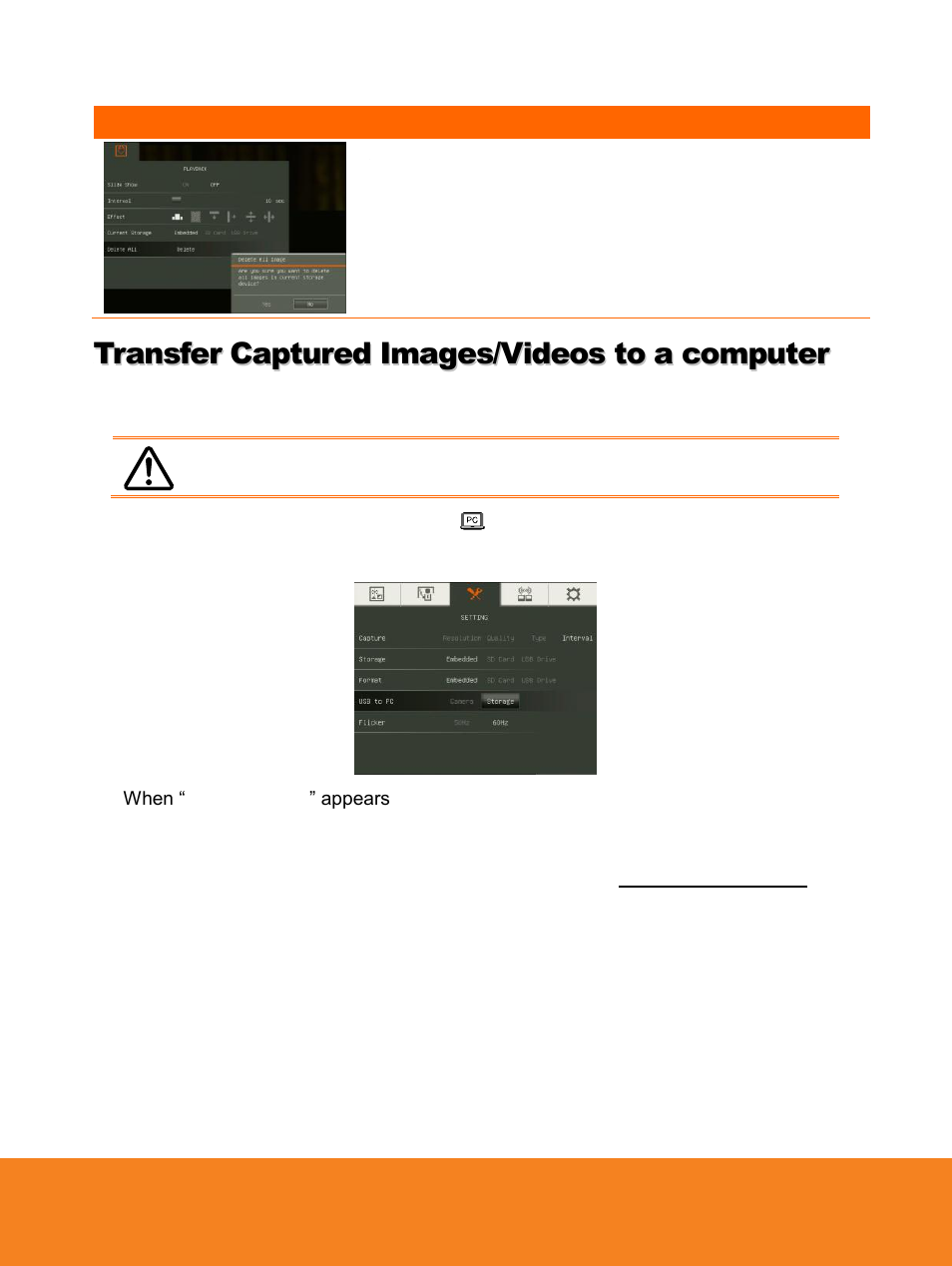 6btransfer captured images/videos to a computer, Delete all, Transfer captured images/videos to a computer | AVer W30 user manual User Manual | Page 34 / 44