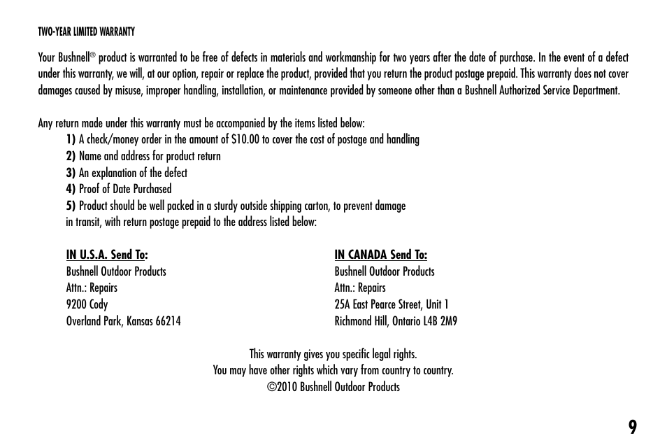 Bushnell IMAGE VIEW 111024 User Manual | Page 9 / 12