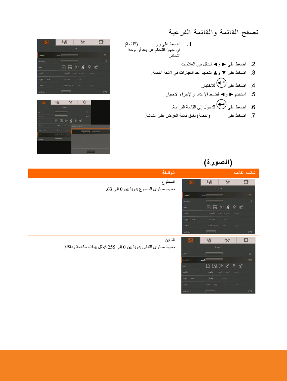 ةيعرفلا ةمئاقلاو ةمئاقلا حفصت | AVer F15 On-screen Display User Manual | Page 155 / 189