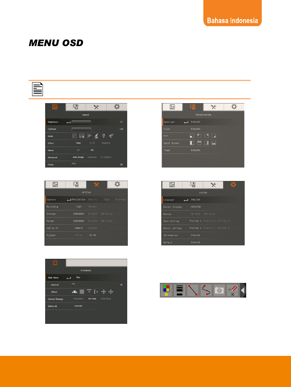 Menu osd | AVer F15 On-screen Display User Manual | Page 178 / 189