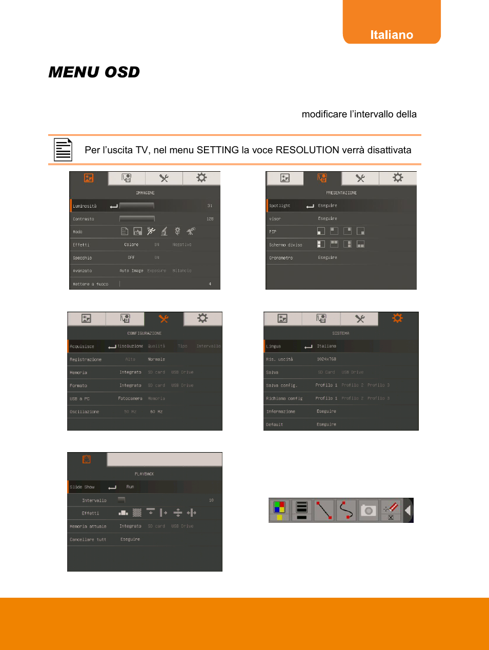 Menu osd | AVer F15 On-screen Display User Manual | Page 72 / 189