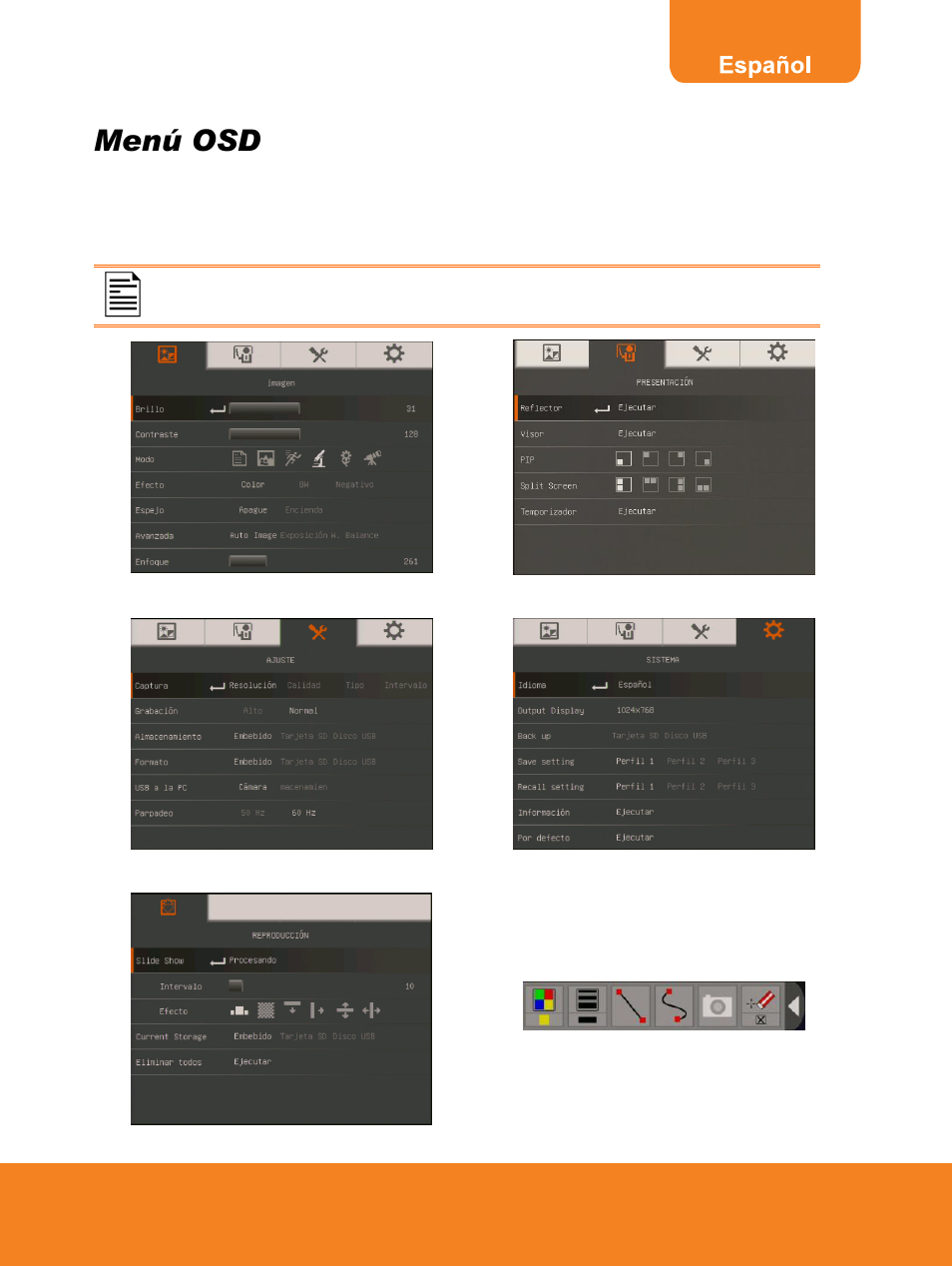 Menú osd | AVer F15 On-screen Display User Manual | Page 83 / 189