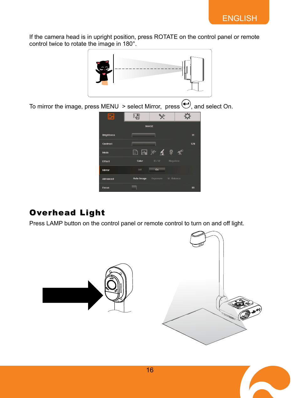 Overhead light | AVer F50 user manual User Manual | Page 21 / 47