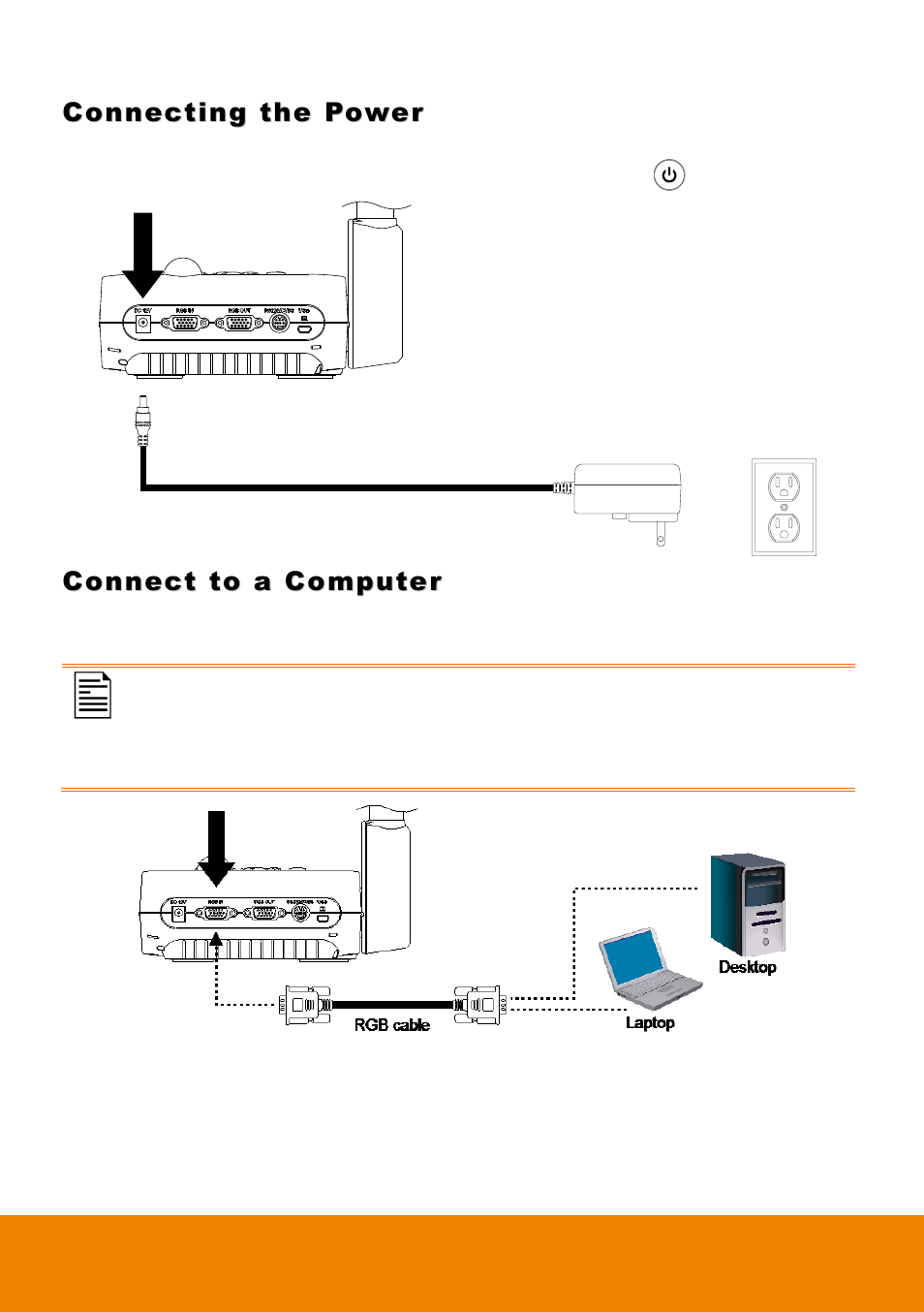 Connecting the power, Connect to a computer | AVer F50HD user manual User Manual | Page 17 / 51