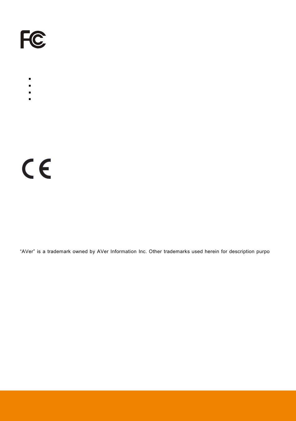 Class a ite, Ce class a (emc), Disclaimer | Trademarks, Copyright | AVer F50HD user manual User Manual | Page 2 / 51