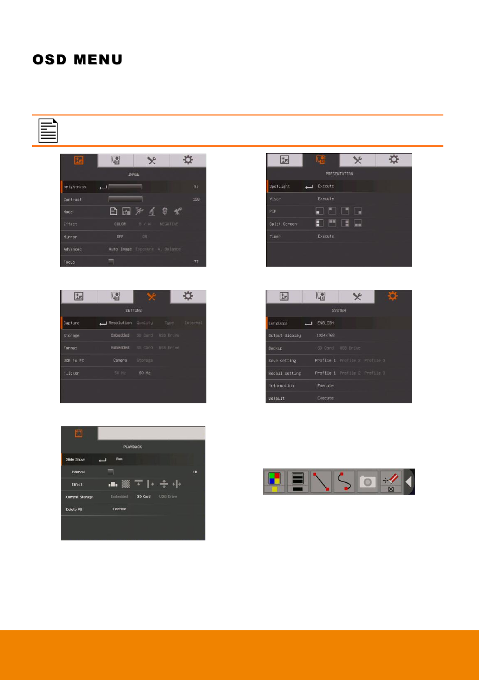 Osd menu | AVer F50HD user manual User Manual | Page 26 / 51