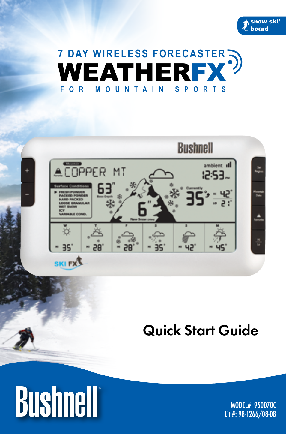 Bushnell WEATHERFX 950070C User Manual | 8 pages