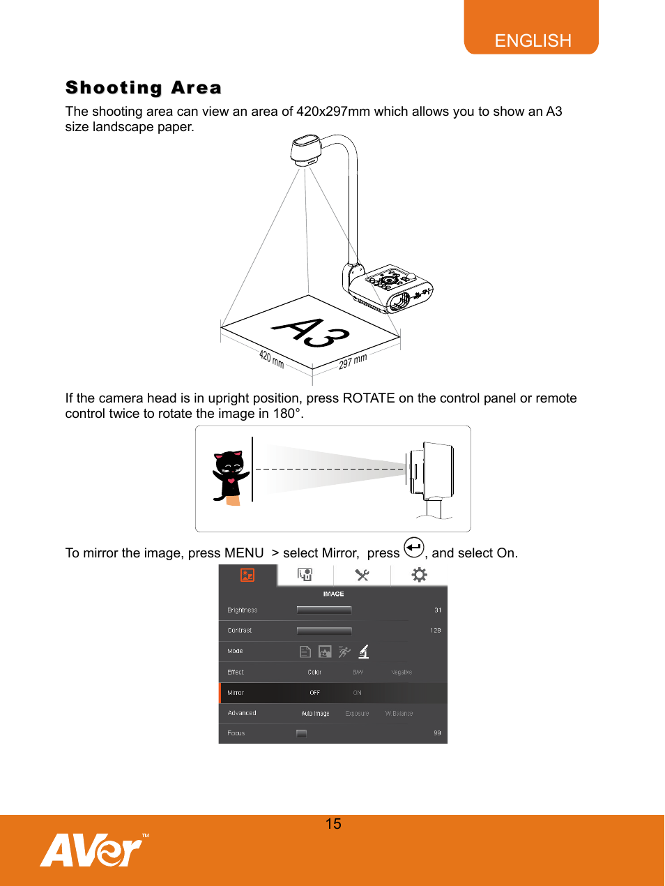 Shooting area | AVer F30 user manual User Manual | Page 19 / 43