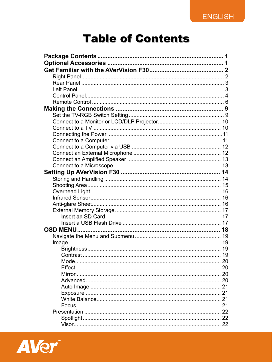 AVer F30 user manual User Manual | Page 3 / 43