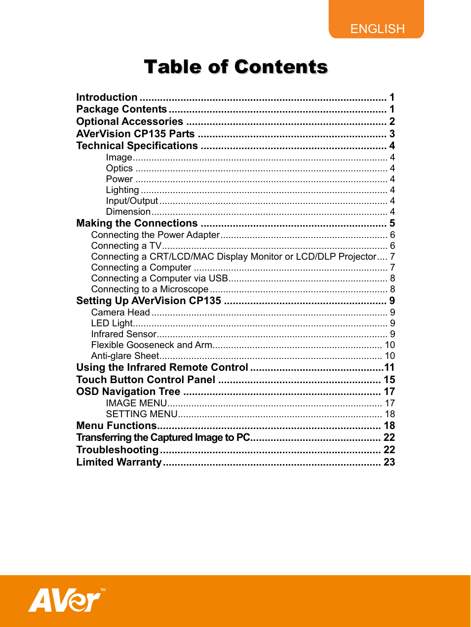 AVer CP135 user manual User Manual | Page 3 / 27