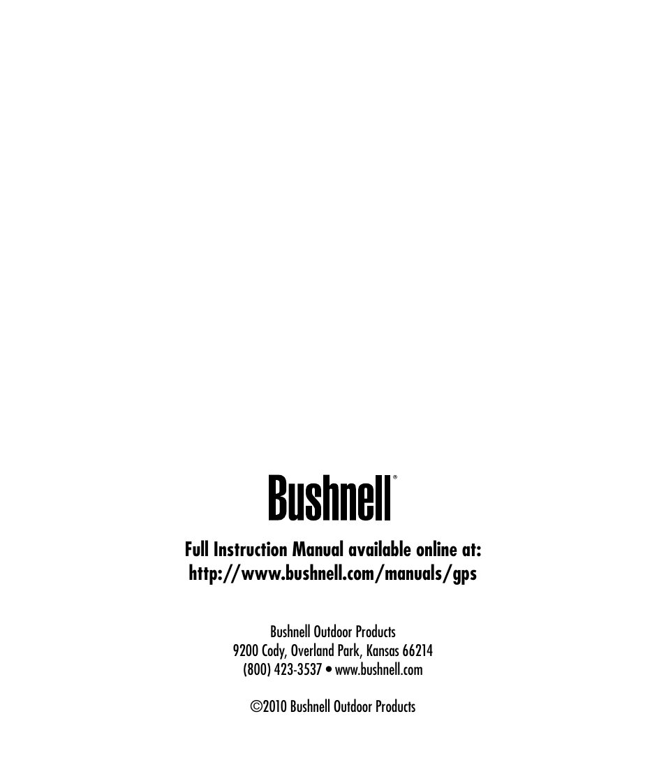 Bushnell 360100 User Manual | Page 12 / 12