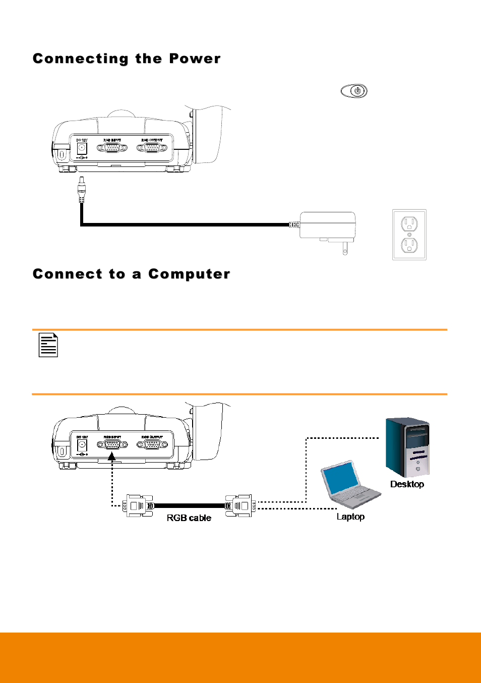 Connecting the power, Connect to a computer | AVer 315AF user manual User Manual | Page 16 / 48