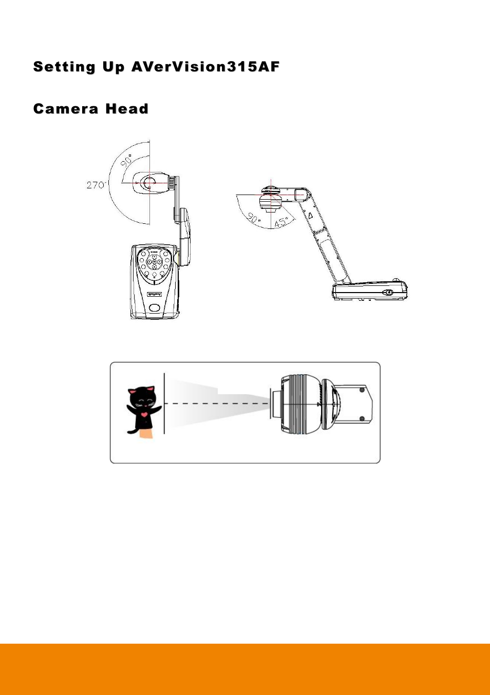 Setting up avervision315af, Camera head, Mechanical arm | AVer 315AF user manual User Manual | Page 20 / 48