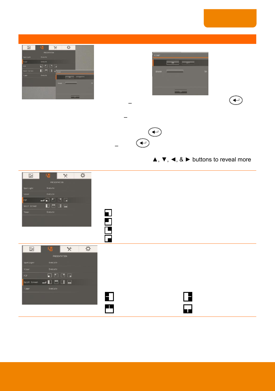 Split screen | AVer 315AF user manual User Manual | Page 29 / 48