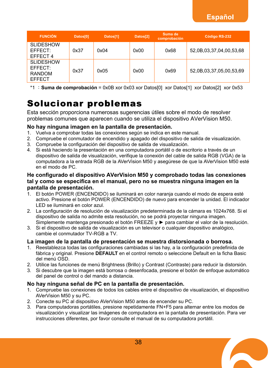 Solucionar problemas | AVer M50(355AF) user manual User Manual | Page 42 / 44