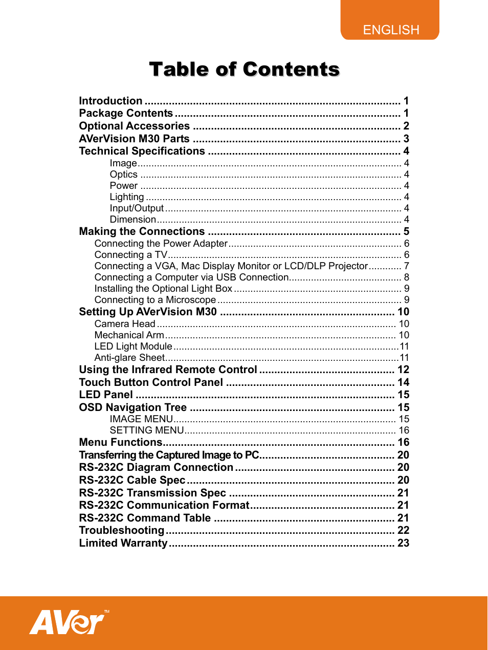 AVer M30(310AF) user manual User Manual | Page 3 / 27