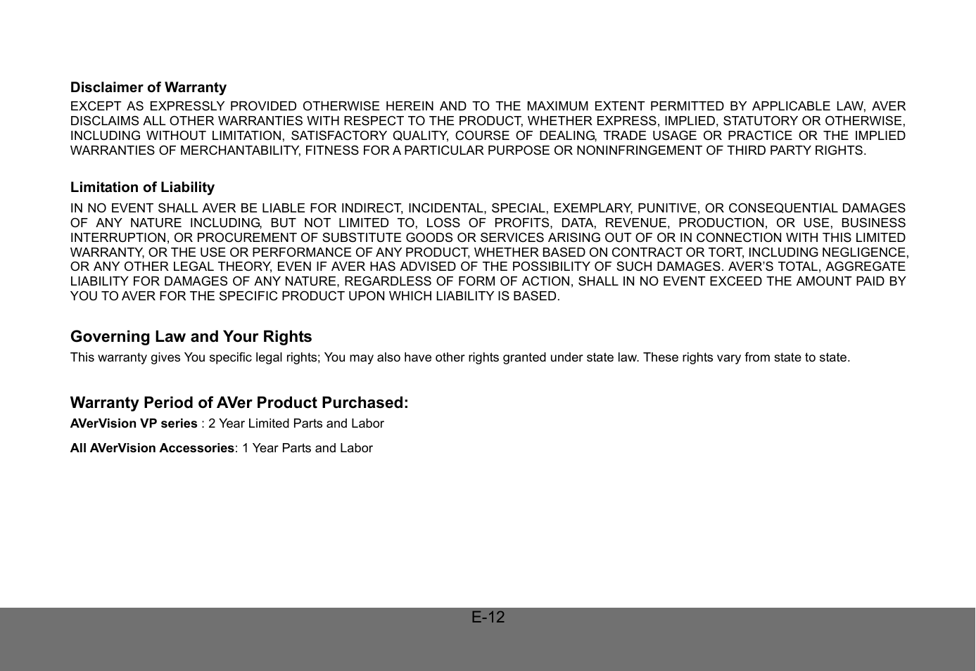 AVer VP-1 User Manual | Page 16 / 16