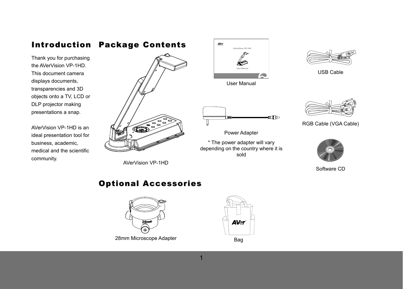 AVer VP-1HD User Manual | Page 7 / 40