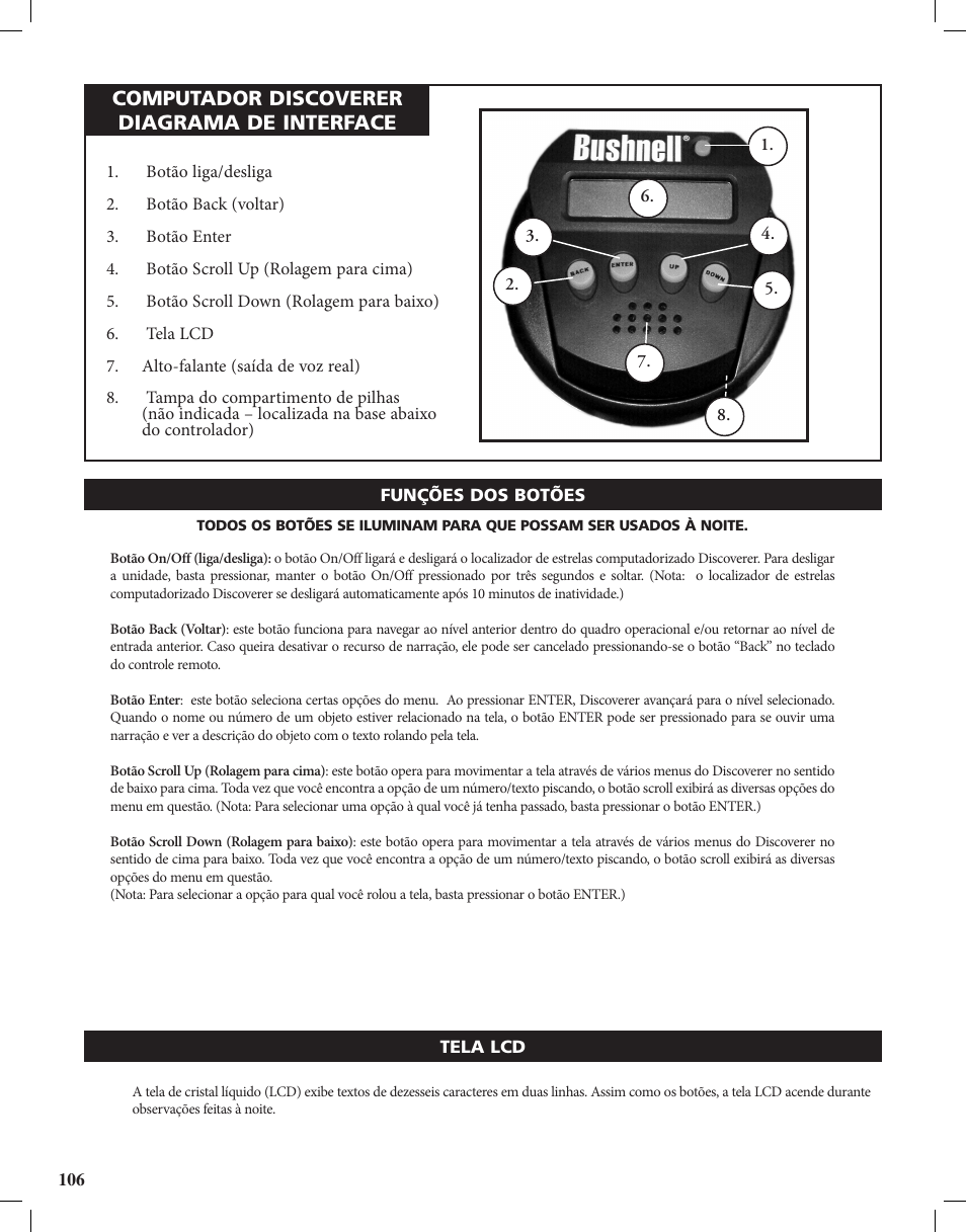 Computador discoverer diagrama de interface | Bushnell Discoverer User Manual | Page 106 / 116