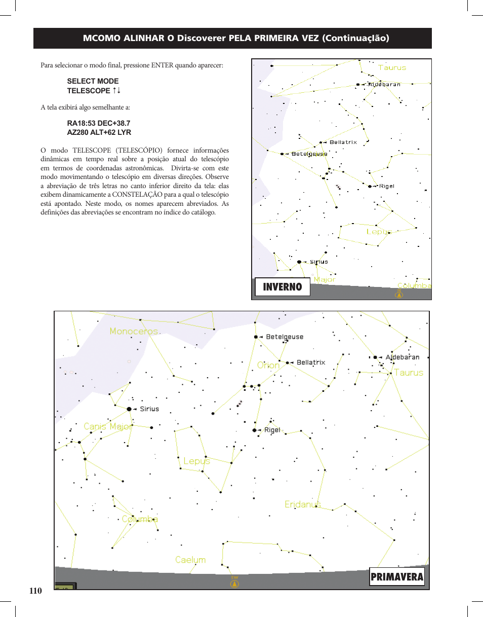 Primavera inverno | Bushnell Discoverer User Manual | Page 110 / 116